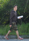 Channing Tatum Studies a Script on a Walk