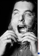 ALEXANDER MCQUEEN WITH HIS HEAD COVERED WITH CLINGFILM - 1997
