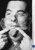ALEXANDER MCQUEEN WITH HIS HEAD COVERED WITH CLINGFILM - 1997