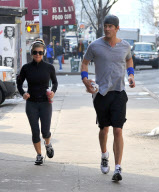 COUPLES THAT JOG TOGETHER, SNACK TOGETHER! SPORTY LOVEBIRDS FERGIE AND JOSH DUHAMEL TOOK A BREAK FROM THEIR JOG TO GRAB SOME DRINKS AND A SNACK. FERGIE LOOKED EXHAUSTED TRYING TO KEEP UP WITH JOSH.