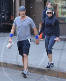 COUPLES THAT JOG TOGETHER, SNACK TOGETHER! SPORTY LOVEBIRDS FERGIE AND JOSH DUHAMEL TOOK A BREAK FROM THEIR JOG TO GRAB SOME DRINKS AND A SNACK. FERGIE LOOKED EXHAUSTED TRYING TO KEEP UP WITH JOSH.