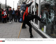 LONDON : Protest against the government's cuts to public services.