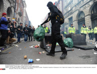 LONDON : Protest against the government's cuts to public services.
