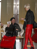 Johnny and Laetitia Hallyday's aeroport departure for Los Angeles in Paris.