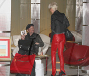 Johnny and Laetitia Hallyday's aeroport departure for Los Angeles in Paris.