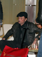 Johnny and Laetitia Hallyday's aeroport departure for Los Angeles in Paris.