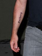 David Furnish shows tattoo of son's name