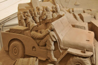 Artists at work at Sandworld indoor sand sculpture park, Weymouth, Dorset, Britain - 06 Apr 2011