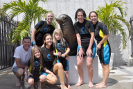 Denise Richards Visits Dolphin Cay at the Atlantis
