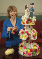 Woman spends two months knitting 3ft tall royal wedding cake, Southampton, Hampshire, Britain - 31 Mar 2011