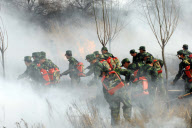 CHINA-NINGXIA-YINCHUAN-FIREFIGHTING REHEARSAL (CN)