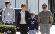 Jude Law and his children hit the beach