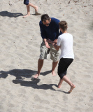Jude Law and his children hit the beach