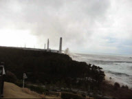 Tsunami hitting the Fukushima Daiichi Power plant