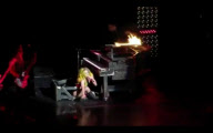 LADY GAGA FALLS OFF PIANO IN SHOW