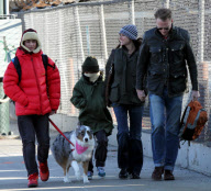 Jennifer Connelly, Paul Bettany and children head to school