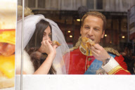 Prince William and Kate Middleton look-a-likes promote Alison Jackson's book 'Up the Aisle', London, Britain - 01 Apr 2011