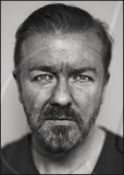 English comedian, actor, director, producer, musician and writer Ricky Gervais