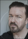 English comedian, actor, director, producer, musician and writer Ricky Gervais