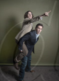 English comedians, actors, writers and producers Steve Coogan and Rob Brydon