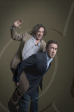 English comedians, actors, writers and producers Steve Coogan and Rob Brydon