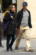 A Pregant Natalie Portman Walks with Fiance in the West Village
