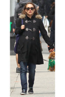 A Pregant Natalie Portman Walks with Fiance in the West Village