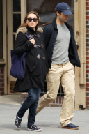 A Pregant Natalie Portman Walks with Fiance in the West Village