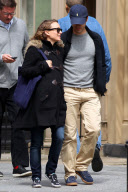A Pregant Natalie Portman Walks with Fiance in the West Village