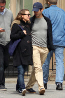 A Pregant Natalie Portman Walks with Fiance in the West Village