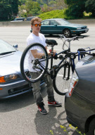 Rachel Bilson Rides Her Bike with Hayden Christensen's Help