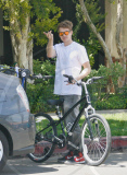Rachel Bilson Rides Her Bike with Hayden Christensen's Help