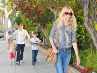 Claudia Schiffer and the Family Go Out for Dinner