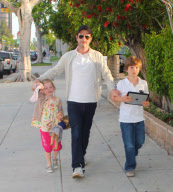 Claudia Schiffer and the Family Go Out for Dinner