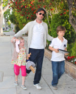 Claudia Schiffer and the Family Go Out for Dinner