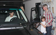 Claudia Schiffer and the Family Go Out for Dinner