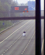 Man Ironing on M1 Motorway - 18 Apr 2011