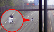 Man Ironing on M1 Motorway - 18 Apr 2011
