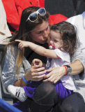 FORMER TENNIS STAR, ARANTXA SANCHEZ VICARIO LIKE A SUPER MOTHER WITH DAUGTHER ARANTXA AND HUSBAND JOSEP SANTACANA
