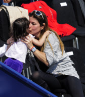 FORMER TENNIS STAR, ARANTXA SANCHEZ VICARIO LIKE A SUPER MOTHER WITH DAUGTHER ARANTXA AND HUSBAND JOSEP SANTACANA