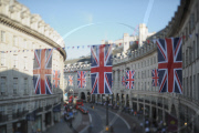 Preparations for the Royal Wedding taken with a tilt shift lens, London, Britain - 19 Apr 2011