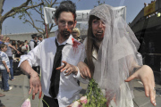 Si-Fi Easter parade featuring Prince William and Kate Middleton style Zombies, London, Britain - 24 Apr 2011