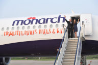 Prince William and Catherine Middleton Lookalikes Boarding a Monarch Airlines flight to Paphos, Cyprus - Apr 2011