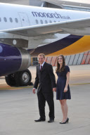 Prince William and Catherine Middleton Lookalikes Boarding a Monarch Airlines flight to Paphos, Cyprus - Apr 2011