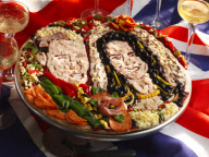 Papa John's Royal Wedding Day Pizza Portrait created to commemorate Prince William's marriage to Kate Middleton, London, United Kingdom