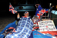 Royal Wedding fans outside Westminster Abbery, London, Britain - 26 Apr 2011