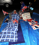 Royal Wedding fans outside Westminster Abbery, London, Britain - 26 Apr 2011