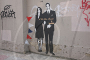 'A Bit Like Marmite'-Royal Wedding Graffiti in Liverpool Road, N1, London, United Kingdom.