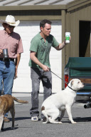 *EXCLUSIVE* Kevin Dillon takes his "doggie" entourage property shopping