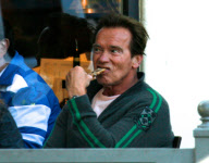 Arnold Schwarenegger Chows Down